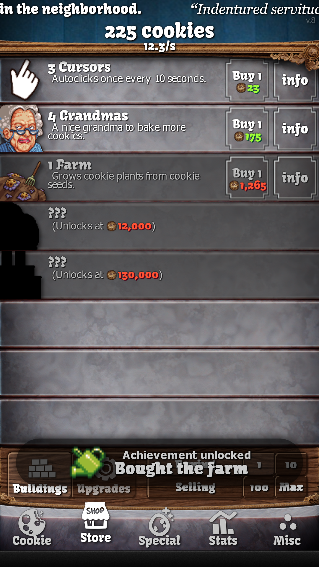 Cookie Clicker 施設購入画面|Google Play公式