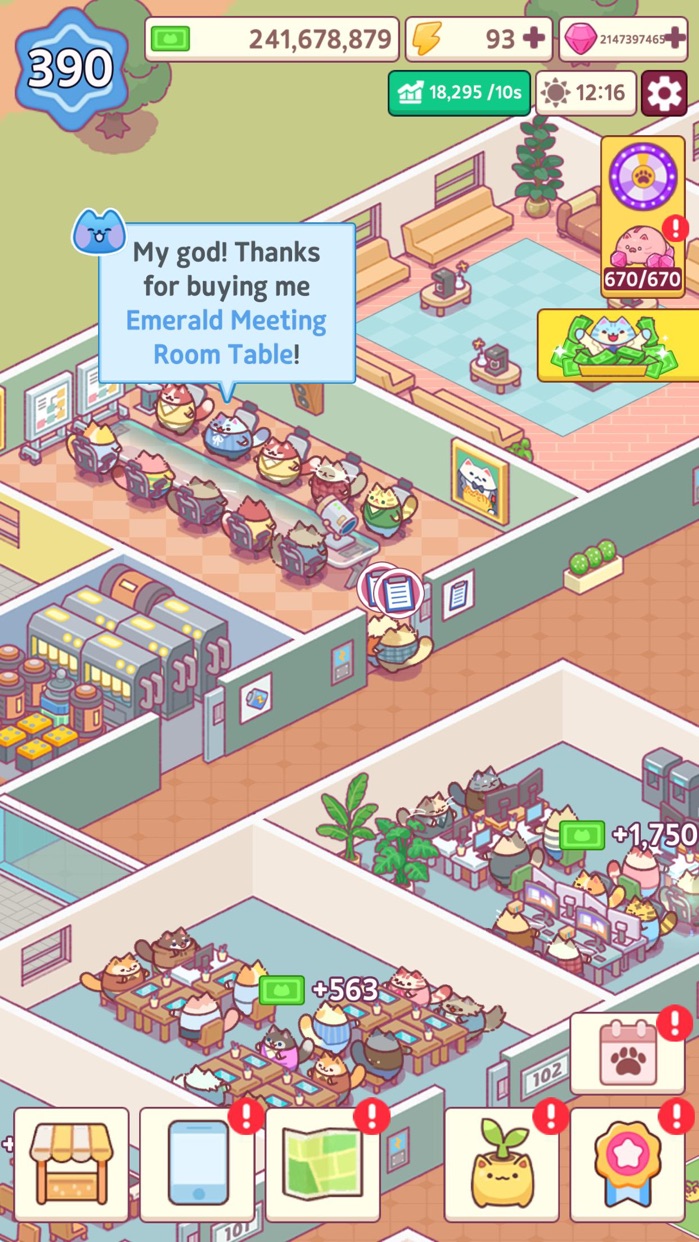 大富豪の猫育成ゲーム プレイ画面｜App Store公式